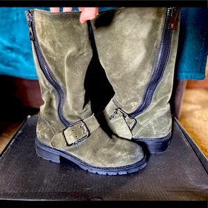 Frye green suede boots